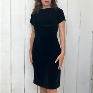 vintage 50s wiggle dress black velvet